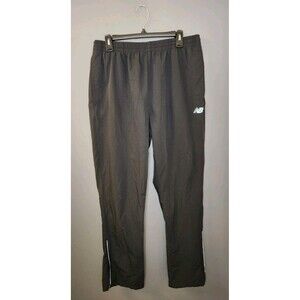 New Balance Track Pants Men's XL Black Straight Windbreaker Warmup Running